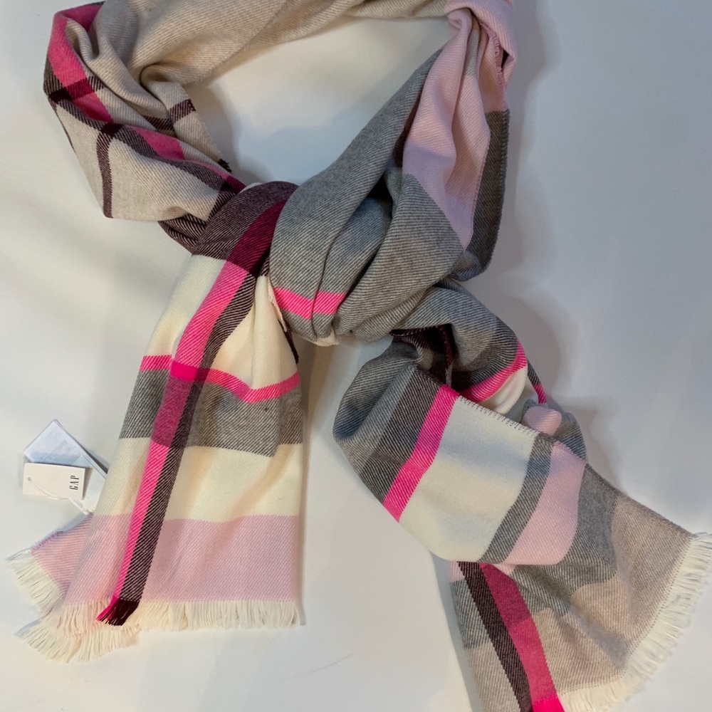 GAP Scarf plaid (pink, white, Burgandy, gr…